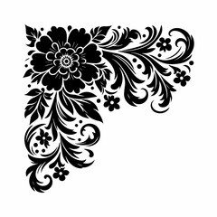 Symmetrical Black Floral Patterned Design