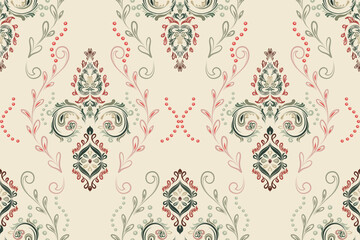 Motifs African boho paisley Floral Ikat pattern embroidery border. Ethnic ikat floral Ethnic Indian Pattern Ikat pattern Ethnic Pattern.Border indian floral Aztec embroidery border seamless patterns.