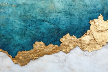 Elegant Abstract Texture with Turquoise and Gold Accents Design