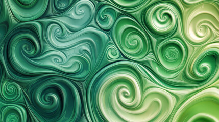 Swirling green patterns abstract art digital texture contemporary design close-up visual harmony