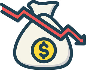 Budget Deficit Filled Line Icon