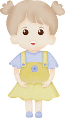 girl illusutration watercolor