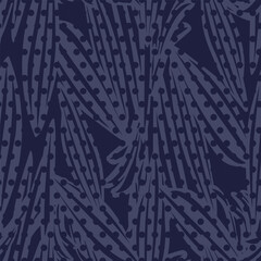 Blue Tropical Leaf Seamless Pattern Design
