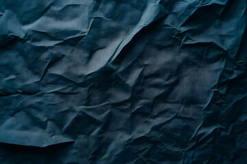 Fototapeta premium Crumpled Dark Blue Fabric Texture Background
