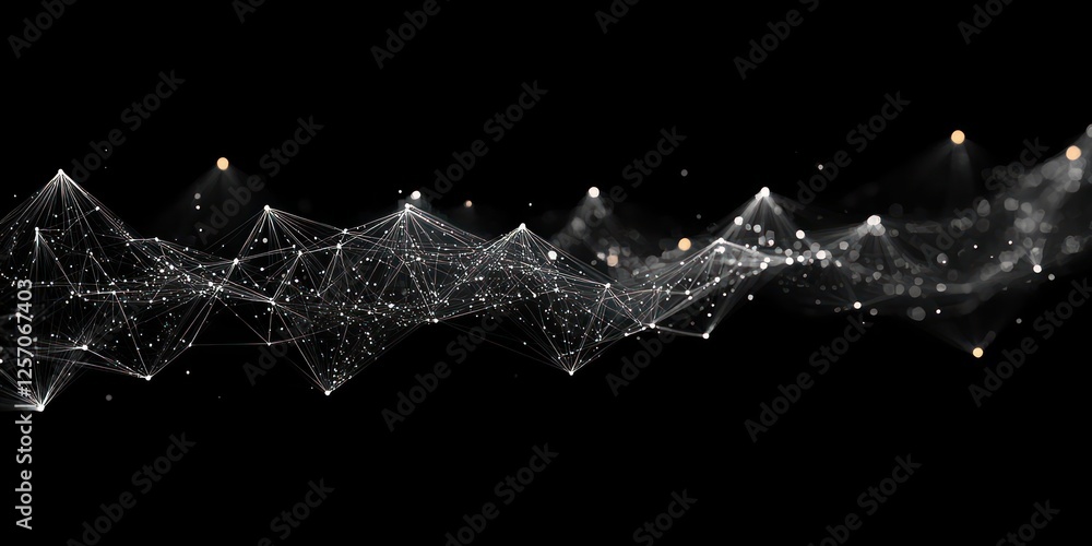 Poster abstract triangle network background modern digital art depth design high contrast illumination