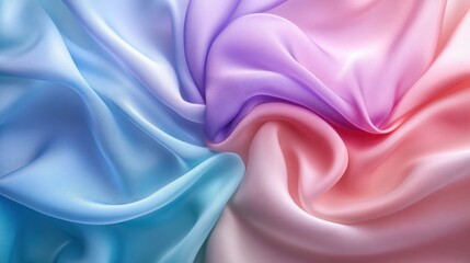 Obraz premium Pastel silk fabric swirls, close-up texture