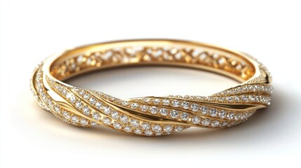 Gold diamond bracelet, luxurious jewelry, elegant design, studio shot