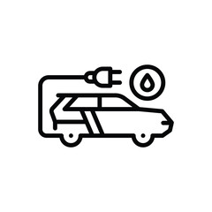 Black line icon for hybrid