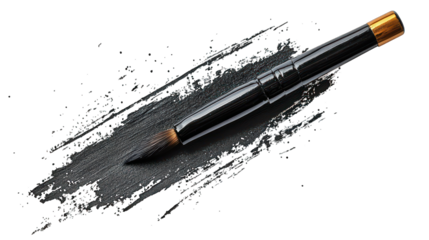 black ink stoke brush isolated on white background