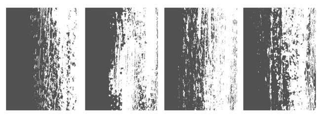 Set of black and white Grunge Distressed overlay texture art background