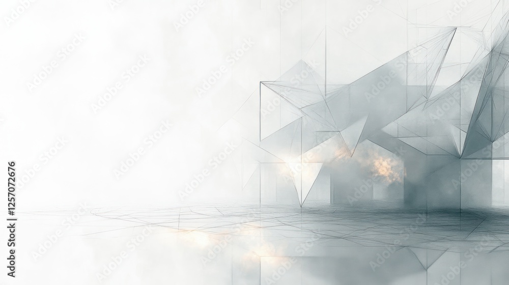 Poster minimalist abstract geometric lines background in white and gray for digital art and data visualizat