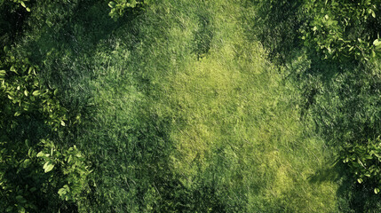 Obraz premium Lush green grassland natural landscape aerial view vibrant environment serenity and tranquility