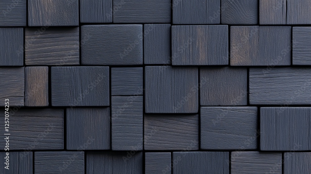 Poster textured dark wood blocks arranged in a pattern for background use