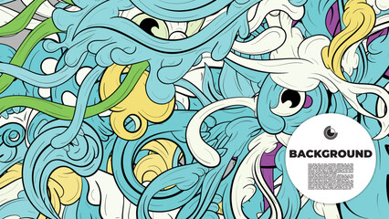 Bright and colorful abstract vector background with unique fractal shapes, perfect for posters, banners, and fabric print projects.