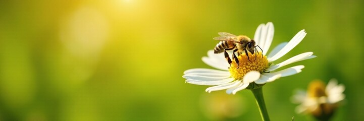 A swarm of bees surrounding a white flower in a sunny meadow, bees, garden