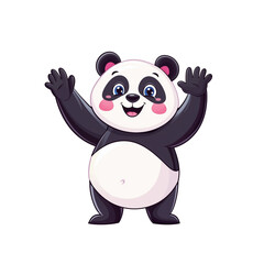 Naklejka premium panda cub standing, isolated on transparent white background, png