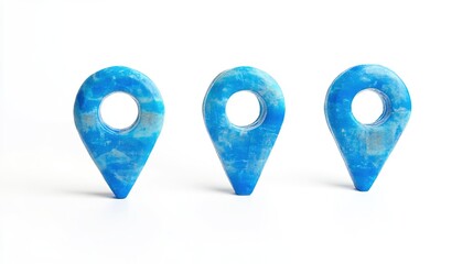  Blue 3D Icon Marker for GPS Position Navigator Sign, Travel Navigation Pin on Road Map with Direction Discovery Tracking