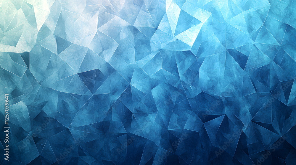 Poster blue geometric abstract background with light gradients and textured polygonal shapes.