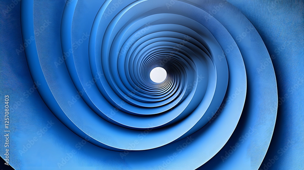 Aufkleber spiraling blue abstract design with a circular white center creating a sense of depth and movement.