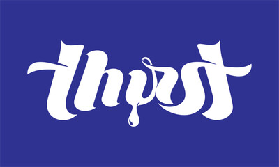 twisted thirst lettering, wordmark, typography design asset