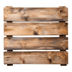 Wooden Pallet with Rustic Texture and Natural Patterns on Clean White Background