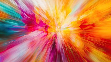 Vibrant colors burst outward creating an abstract explosion effect