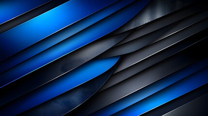 Obraz premium Blue and black abstract background with layered curves and textures creating a modern design.