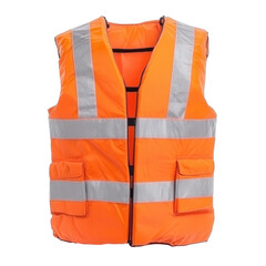 Bright Orange Reflective Safety Vest with Pockets for Enhanced Visibility