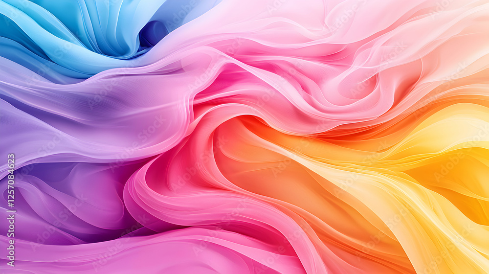 Poster abstract colorful swirl fabric background with soft pastel gradient effect