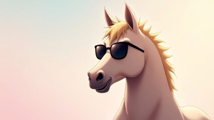 a cool horse wearing sunglasses.