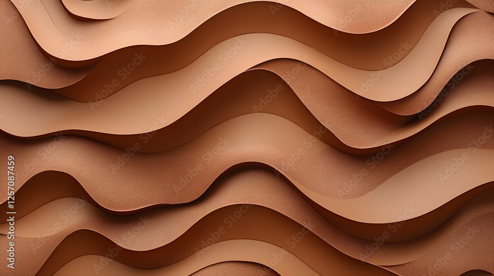 Poster flowing abstract layers in a warm brown color creating a textured organic pattern for design inspira