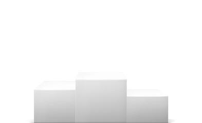 White product display podium in studio room, for display presentation PNG transparent.