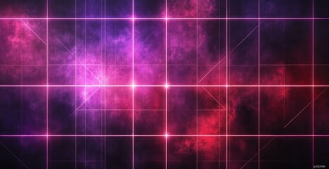 Abstract cosmic background with vibrant colors and grid pattern, ideal for digital art projects