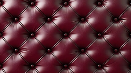 Fototapeta premium Rich burgundy tufted leather texture with deep buttons and glossy finish creating an elegant background design.