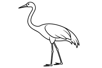 Naklejka premium Modern Crane Line Drawing