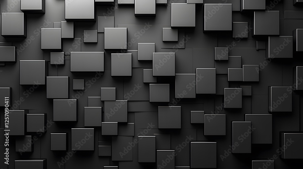 Aufkleber black geometric shapes layered on a smooth textured background creating a modern abstract design.