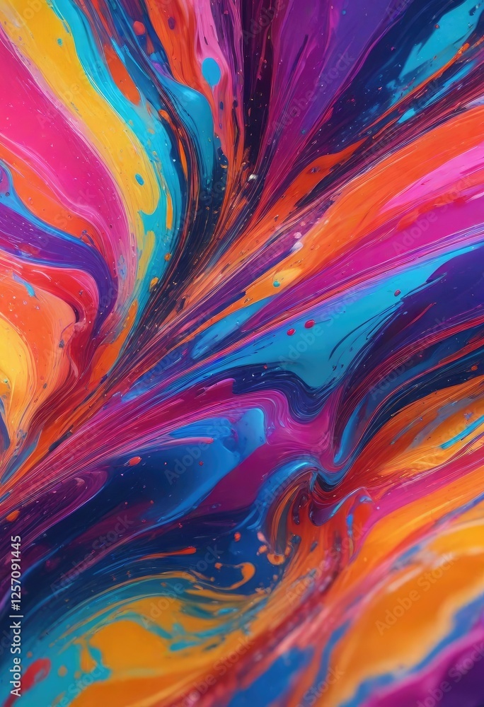 Aufkleber liquid-like abstract pattern made up of vibrant colors that seem to shift and change as the viewer m