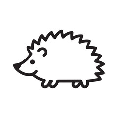 Cute hedgehog line art, outline vector illustration