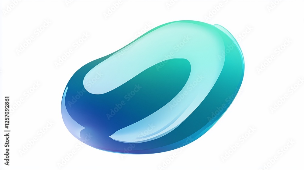 Poster abstract gradient smooth shape with blue and green hues for modern design projects