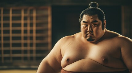Obraz premium The Intense Gaze of a Sumo Wrestler