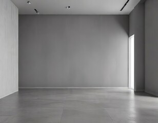 Minimalist hall interior with empty gray wall, gray walls, minimalist style, clean and simple, empty room,