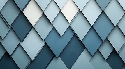 Fototapeta premium Geometric blue and white textured background with overlapping diamond shapes creating a modern design.
