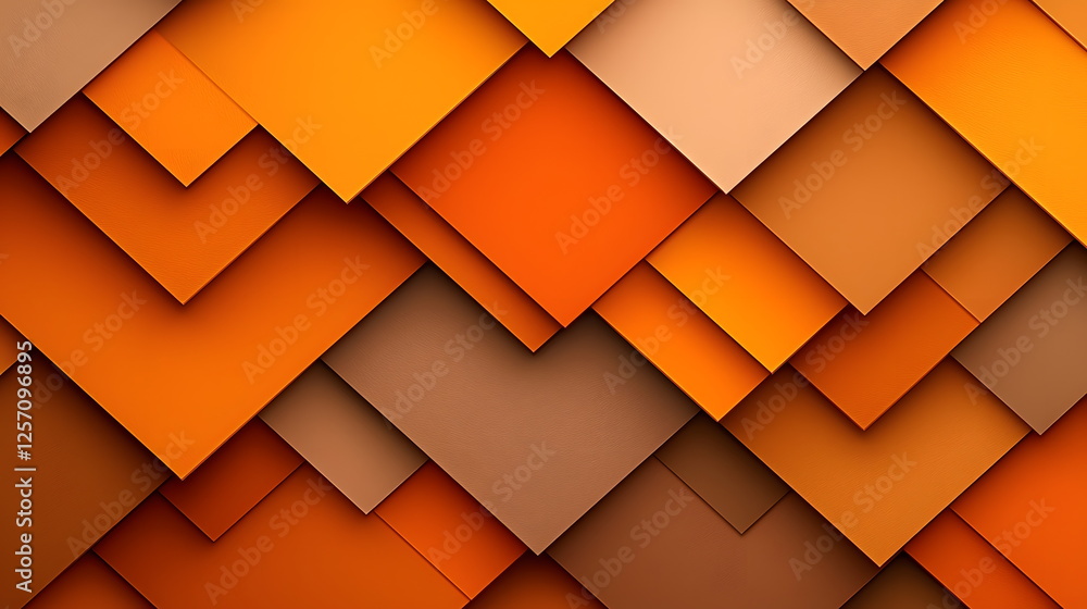 Poster layered orange and brown geometric shapes creating an abstract art composition for background design