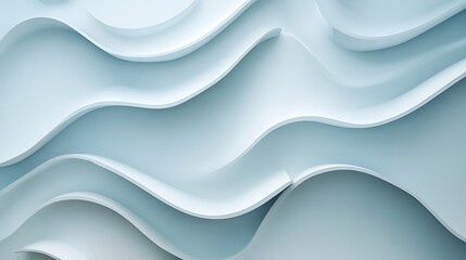 Obraz premium Abstract Pale Blue Wavy Layers Design