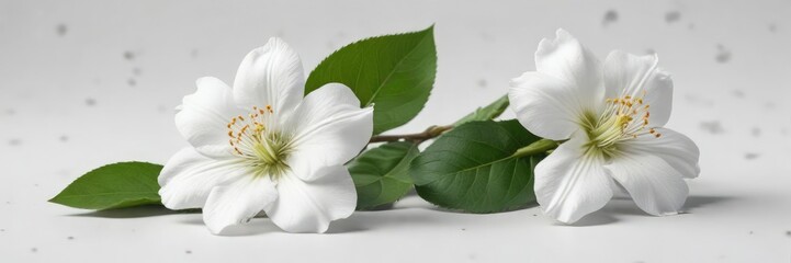 Isolated white bhringraj flower on white background, wellness, flora and fauna, therapy