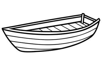 Vintage Rowboat Sketch Vector