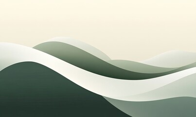 Abstract landscape with soft, flowing green and white waves.  Perfect for backgrounds, presentations, or website designs.