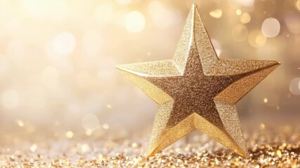 Golden star sparkles: shimmering light and glittering elegance on a radiant background