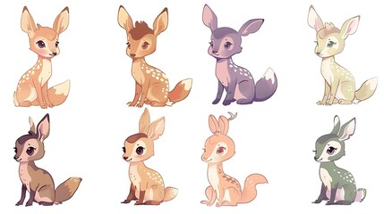 Obraz premium Cute Woodland Animals Collection