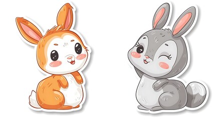 Kawaii Cute Cartoon Animals Stickers